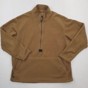 USMC Peckham Pullover Mens Large Brown Polartec Fleece Half Zip Thermal Shirt